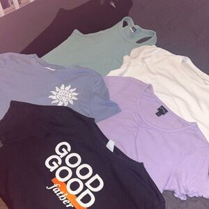 Set of six girls shirts play pack